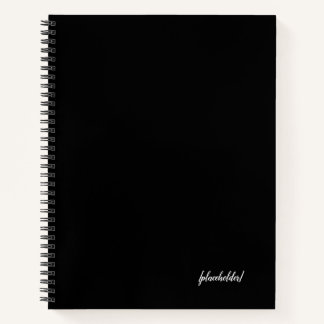 Cuaderno Bloc de notas estético en espiral negra con nombre