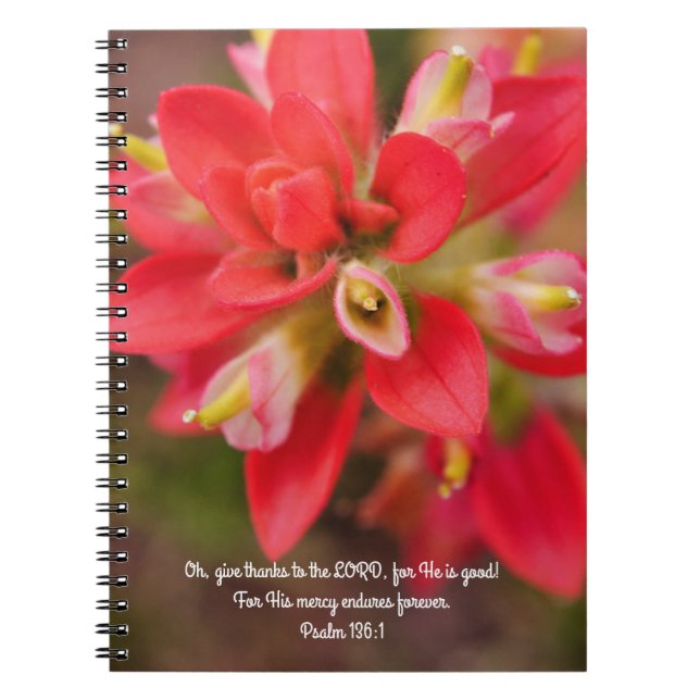 Cuaderno Bloc de notas Faith Mercy Bible Verse Prayer (Frente)
