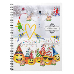 Cuaderno Bloc de notas Feliz Cumpleaños de Feliz Navidad