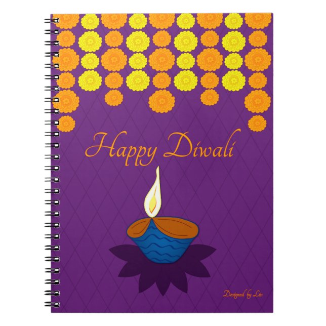 Cuaderno bloc de notas Feliz Diwali (Frente)