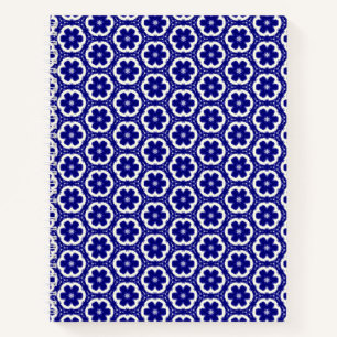 Cuaderno Bloc de notas floral azul oscuro