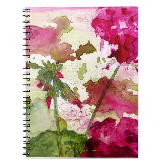 Cuaderno bloc de notas floral de acuarela (Frente)