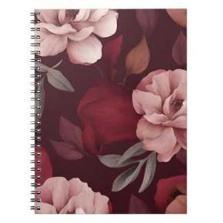 Cuaderno Bloc de notas Floral de Crimson