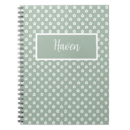 Cuaderno bloc de notas floral de personalizable