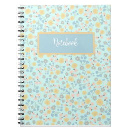 Cuaderno bloc de notas floral de personalizable