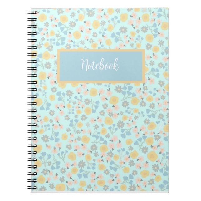 Cuaderno bloc de notas floral de personalizable (Frente)