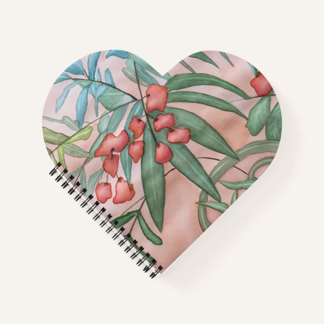 Cuaderno bloc de notas floral espiral (Anverso)