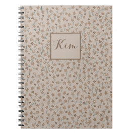 Cuaderno bloc de notas floral marrón personalizado