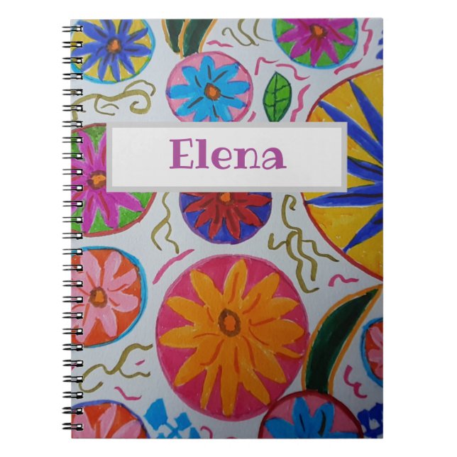 Cuaderno Bloc de notas floral moderno (Frente)