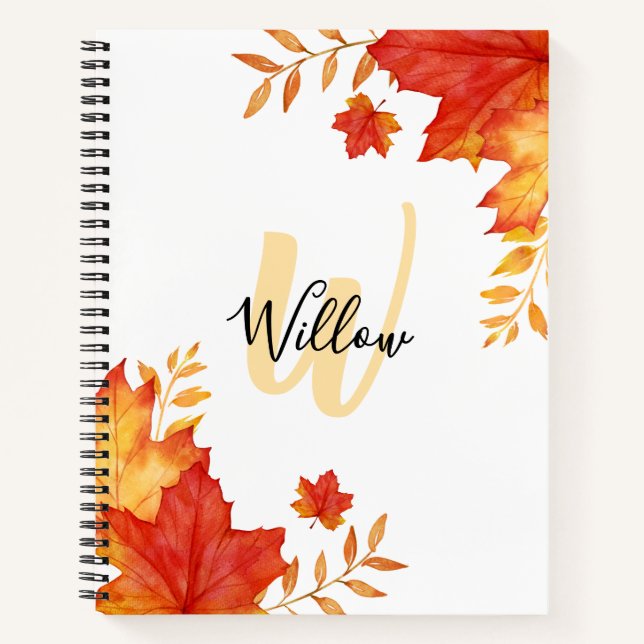 Cuaderno Bloc de notas floral otoño (Anverso)