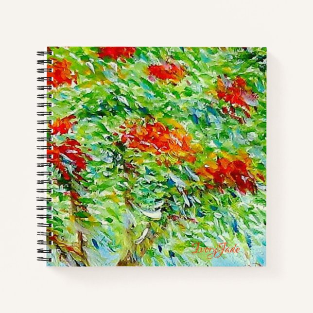 Cuaderno Bloc de notas floral personalizado (Anverso)