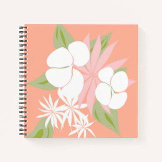 Cuaderno bloc de notas floral rosa