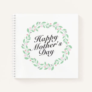 Cuaderno Bloc de notas floral simple feliz día de la madre