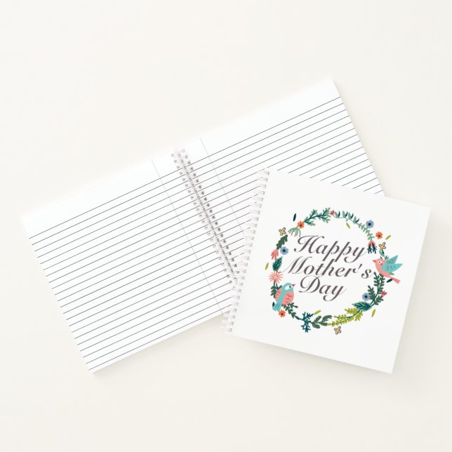 Cuaderno Bloc de notas floral simple feliz día de la madre (Interior)