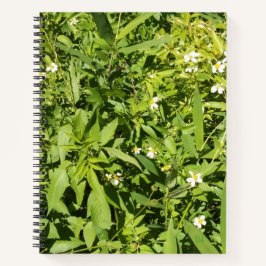 Cuaderno Bloc de notas floral y floral de color verde