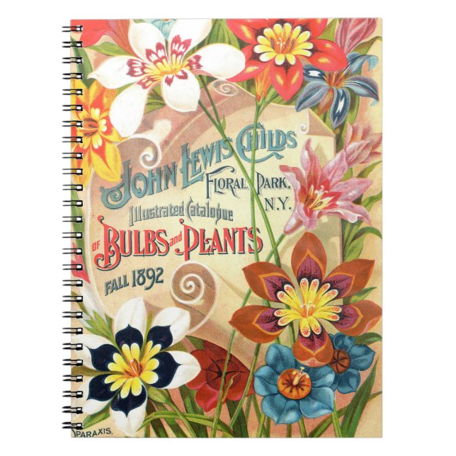 Cuaderno Bloc de notas florales de esparaxis botánica victo (Frente)