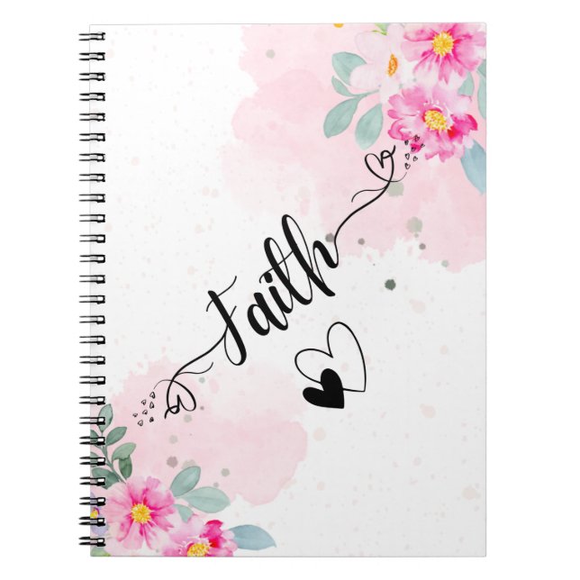 Cuaderno Bloc de notas florales de Faith & Hearts (Frente)