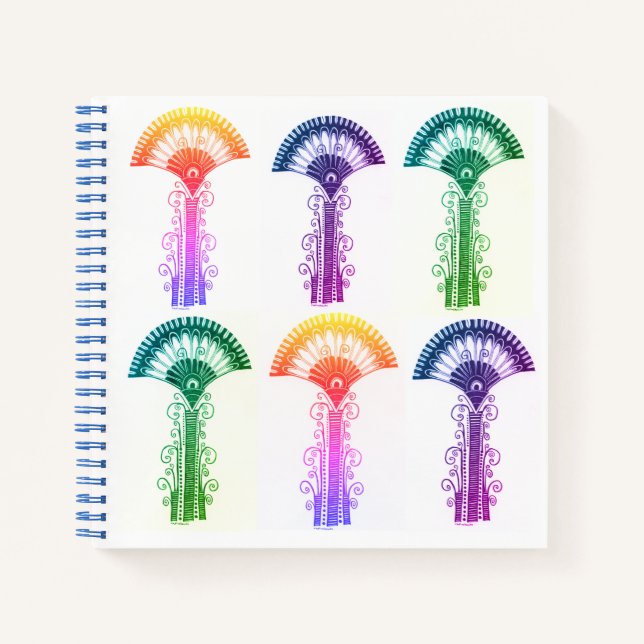 Cuaderno Bloc de notas florales de inspiración griega y col (Anverso)