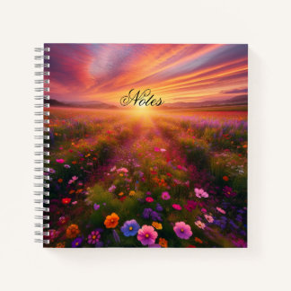 Cuaderno Bloc de notas florales de pradera encantado