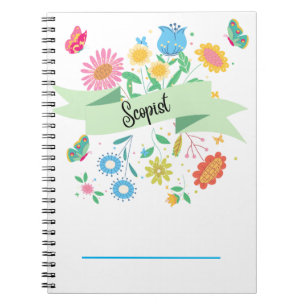 Cuaderno Bloc de notas florales de primavera escopista