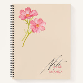 Cuaderno Bloc de notas florales elegante y elegante