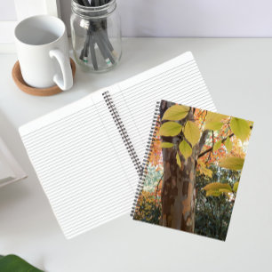 Cuaderno Bloc de notas florales en árbol Stewartia japonés