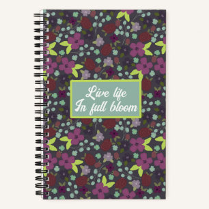 Cuaderno Bloc de notas florales en flor completo