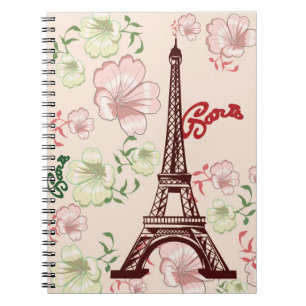 Cuaderno Bloc de notas florales en francés