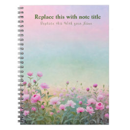 Cuaderno Bloc de notas florales Fancy Pastel
