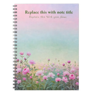 Cuaderno Bloc de notas florales Fancy Pastel