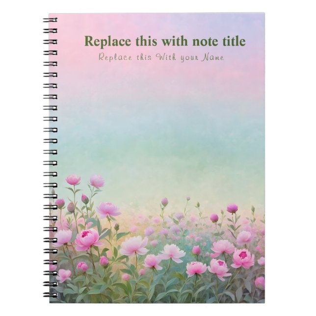 Cuaderno Bloc de notas florales Fancy Pastel (Frente)