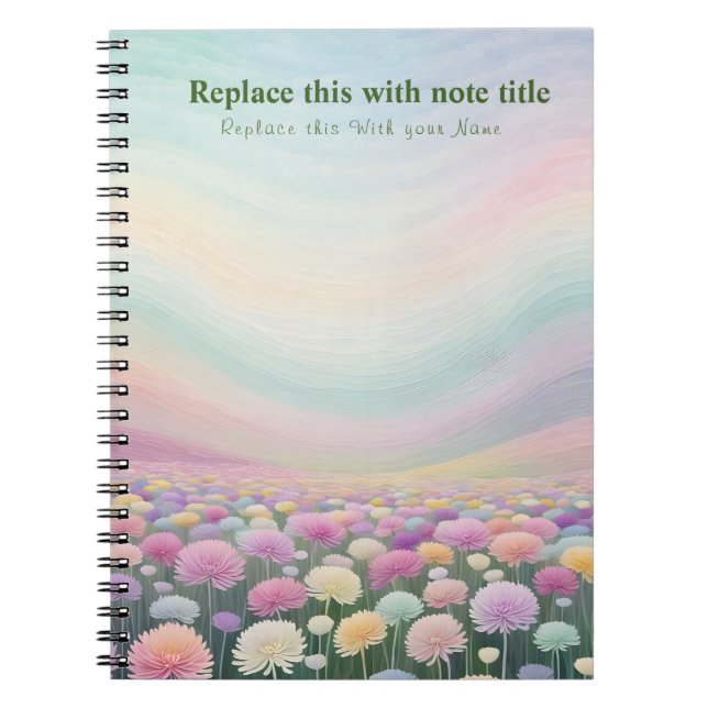 Cuaderno Bloc de notas florales Fancy Pastel (Frente)