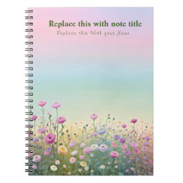 Cuaderno Bloc de notas florales Fancy Pastel