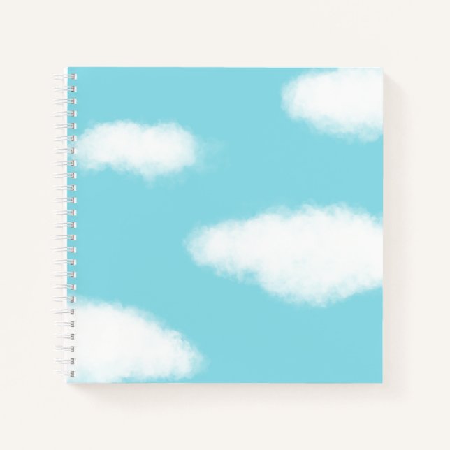 Cuaderno Bloc de notas Fluffy Clouds Blue Sky (Anverso)