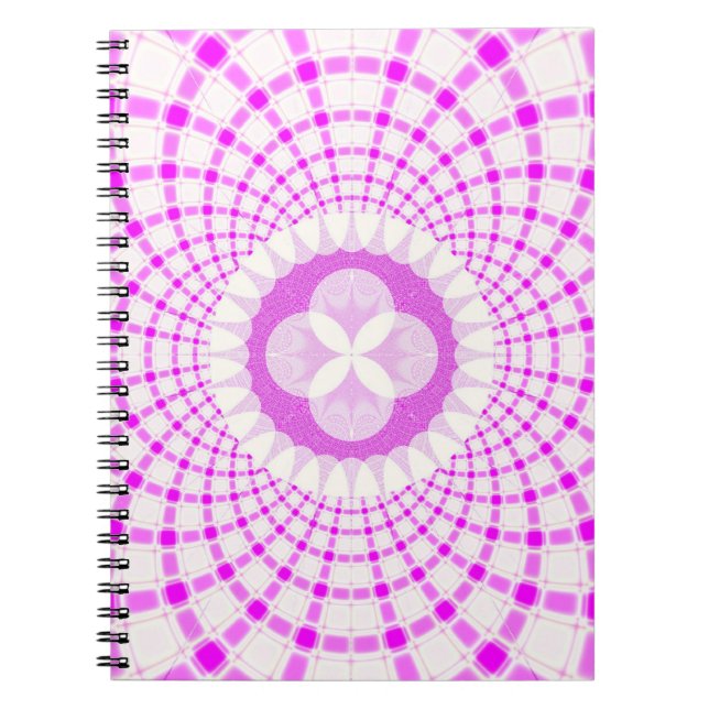 Cuaderno Bloc de notas fractal rosado (Frente)