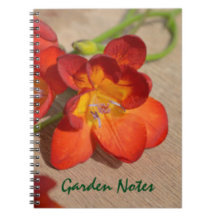 Cuaderno Bloc de notas Freesia Flower naranja