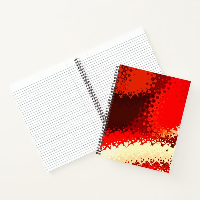 Cuaderno Bloc de notas geométricas en rojo vivo y beige (Interior)