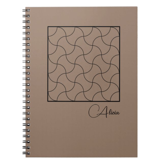 Cuaderno Bloc de notas geométrico minimalista beige (Frente)