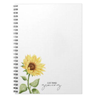 Cuaderno Bloc de notas girasol "Just Keep Groing"