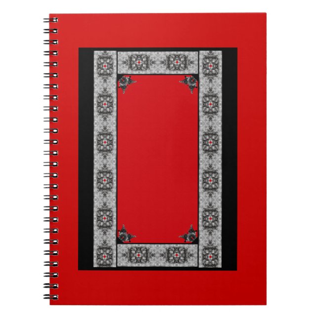 Cuaderno Bloc de notas gótico rojo y negro (Frente)