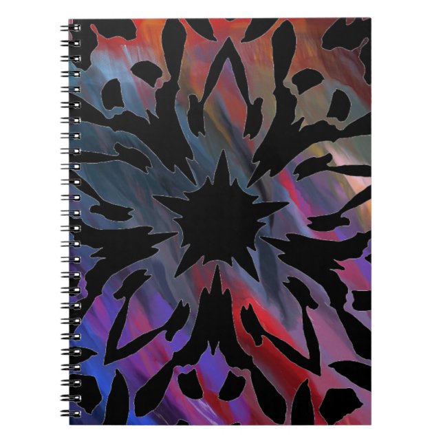 Cuaderno Bloc de notas gráfico de flores (Frente)