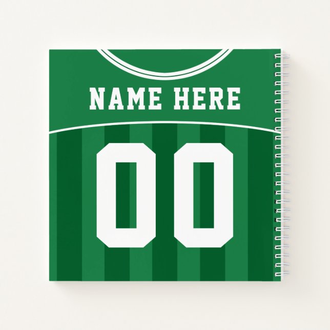 Cuaderno Bloc de notas Green Jersey para el fútbol de perso (Reverso)