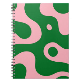 Cuaderno Bloc de notas Groovy en espiral de resumen rosa y 