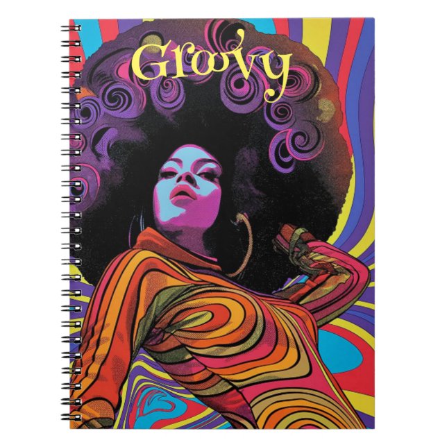 Cuaderno Bloc de notas Groovy Retro (Frente)