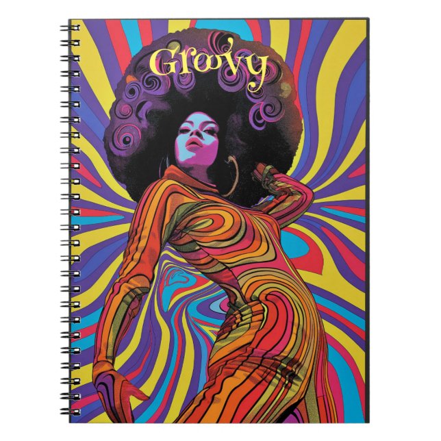 Cuaderno Bloc de notas Groovy Retro (Frente)