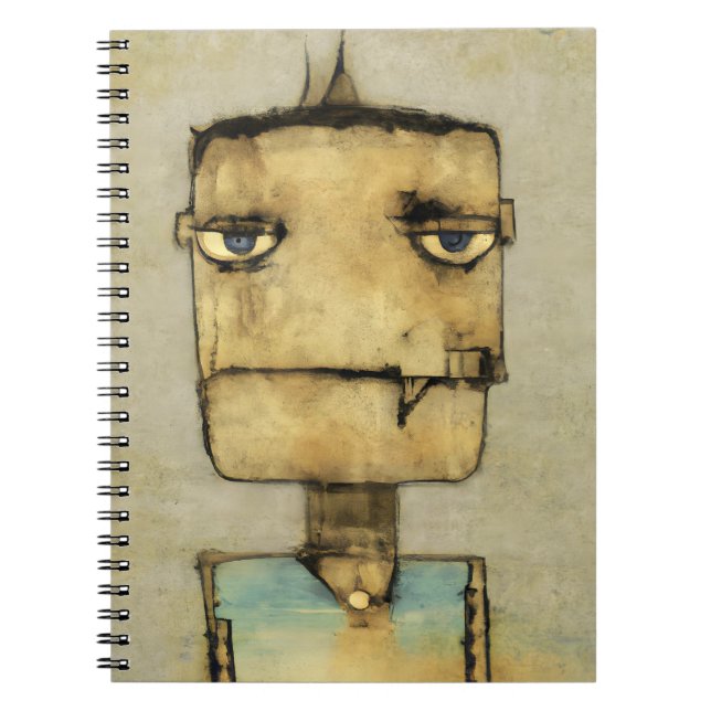 Cuaderno Bloc de notas Grunge Robot Face (Frente)