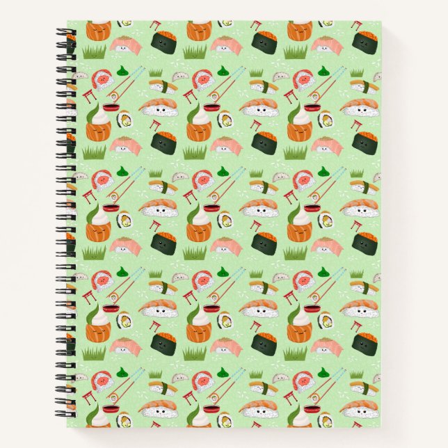 Cuaderno Bloc de notas Happy Sushi Kawaii (Anverso)