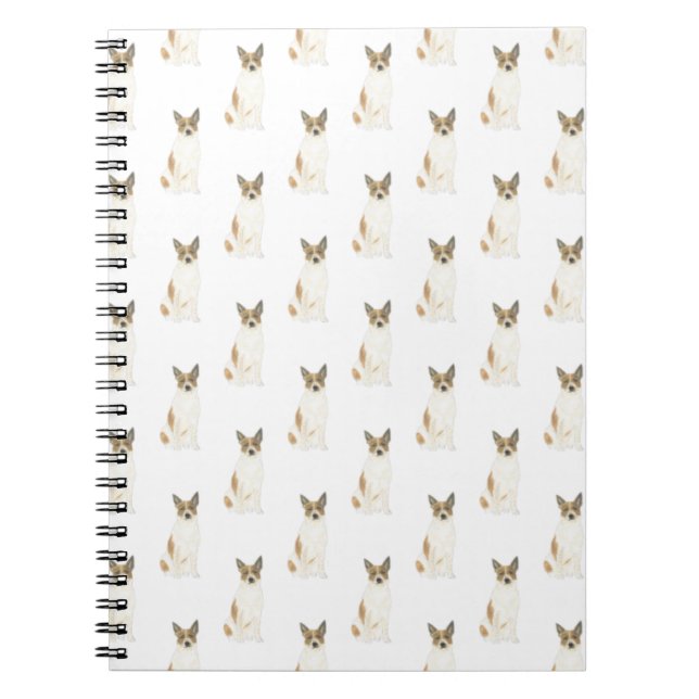 Cuaderno Bloc de notas Heeler Cattledog (rojo y blanco) (Frente)