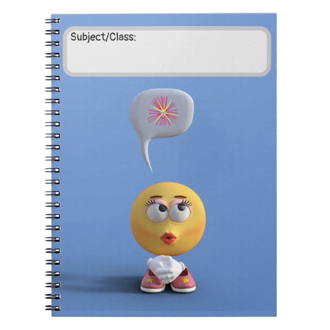 Cuaderno Bloc de notas "Idea Emoji" (azul) (Frente)