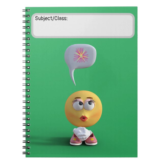 Cuaderno Bloc de notas "Idea Emoji" (verde) (Frente)